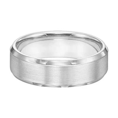 Platinum Satin Center Polished Edges Band