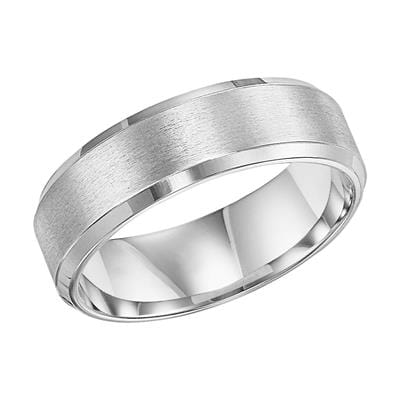 Platinum Satin Center Polished Edges Band - Image 2