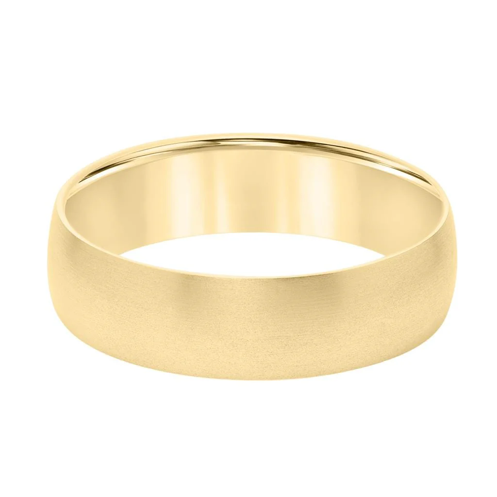 14K Yellow Gold Brushed Finish Band