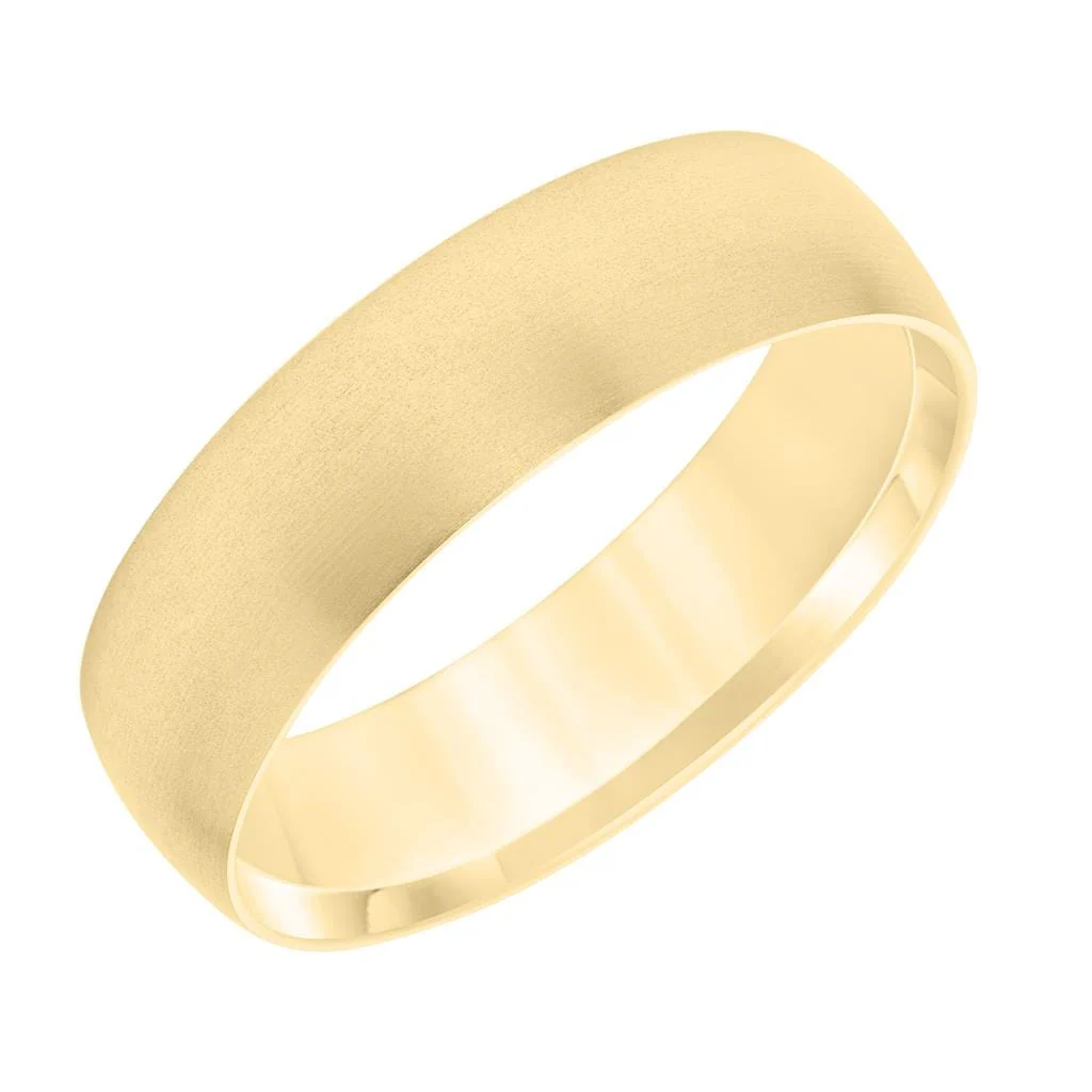 14K Yellow Gold Brushed Finish Band - Image 2