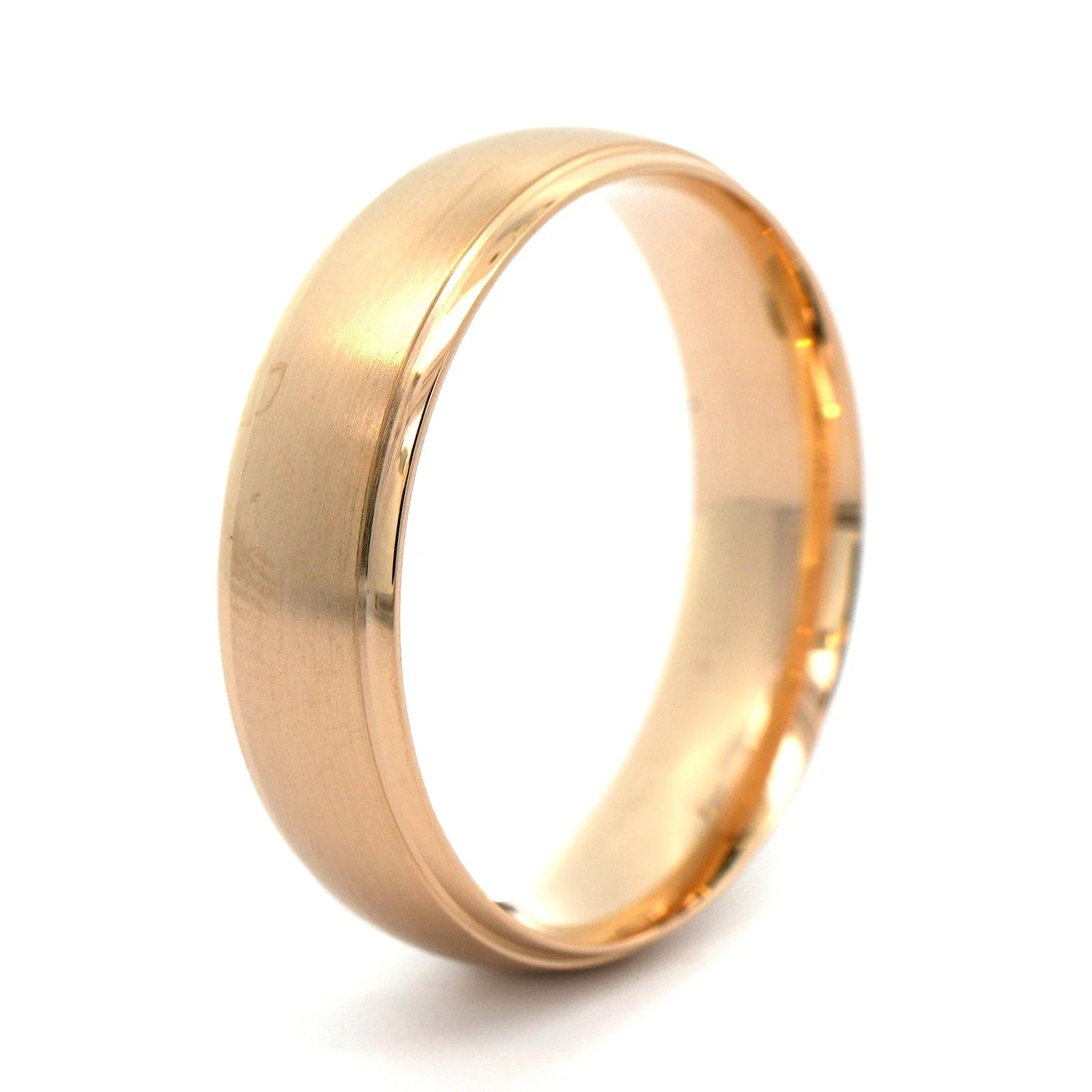 14K Yellow Gold Satin and High Polished Band - Image 2