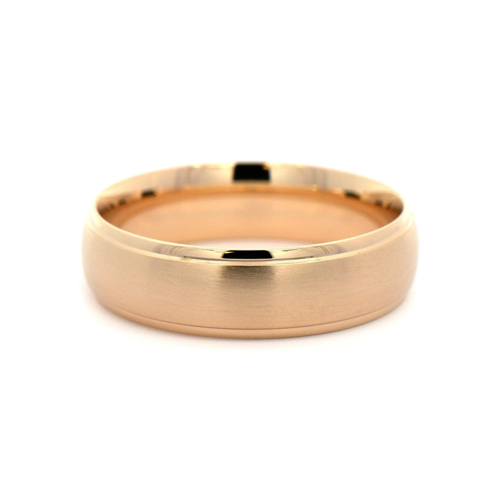 14K Yellow Gold Satin and High Polished Band - Image 4