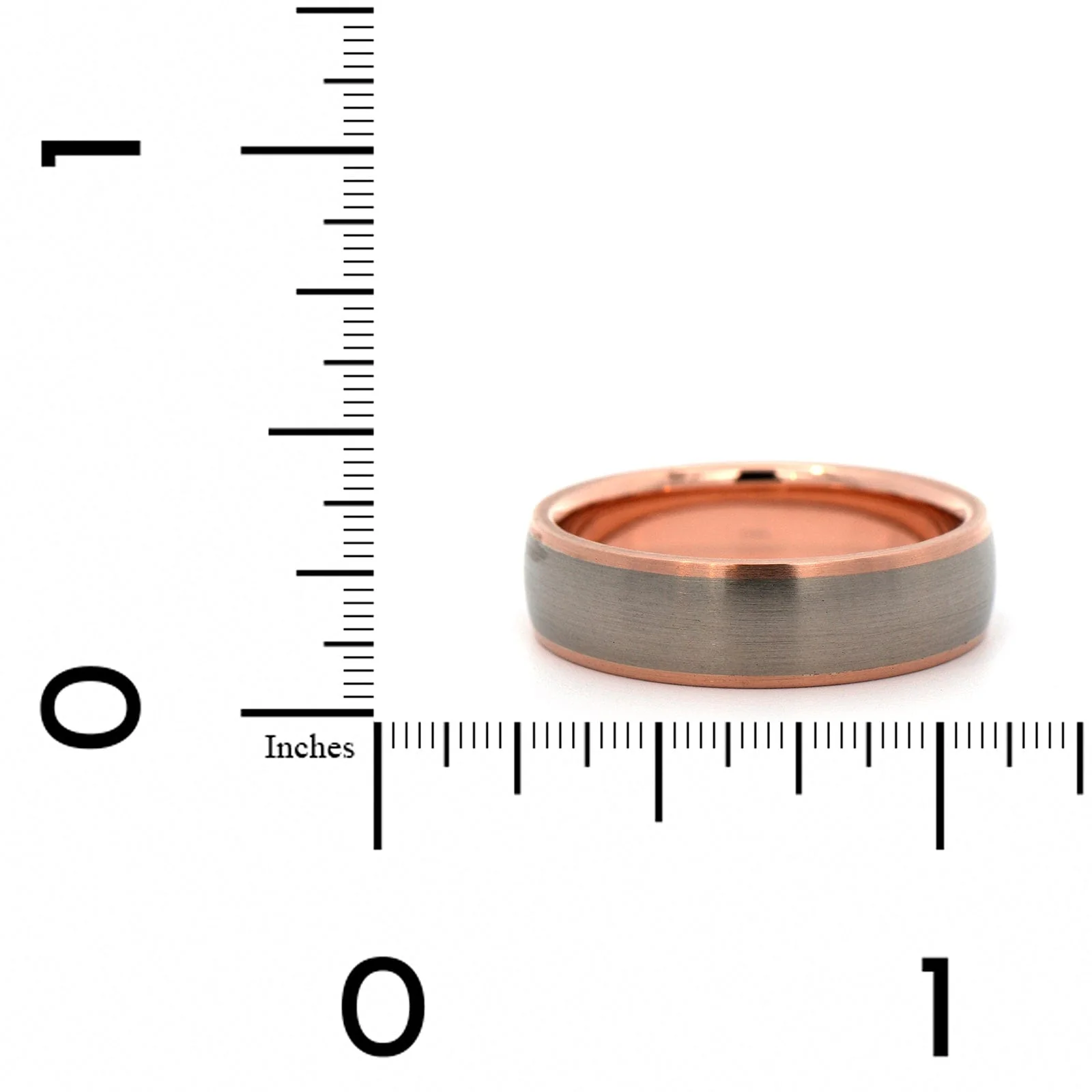 18K Rose Gold and Palladium Matte Wedding Band - Image 4