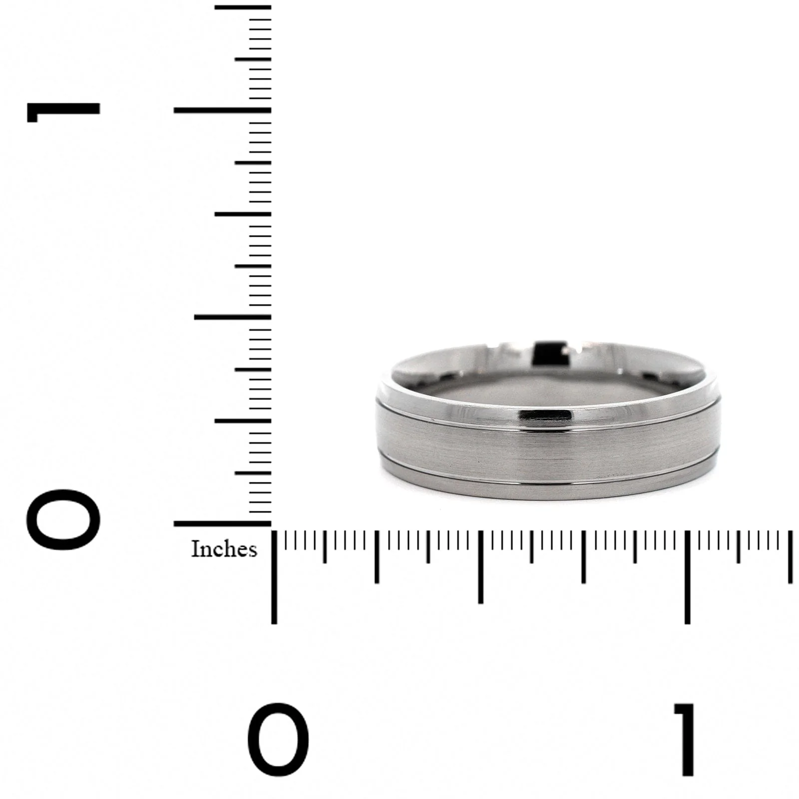 Palladium Narrow 6mm Polished Rails Wedding Band - Image 4