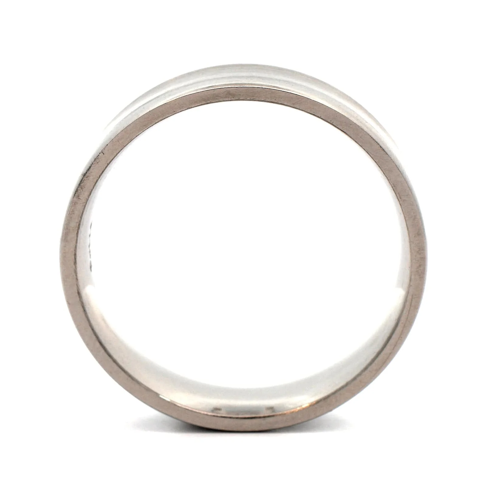 Palladium Concave 6mm Medium Polished Rails Wedding Band - Image 3