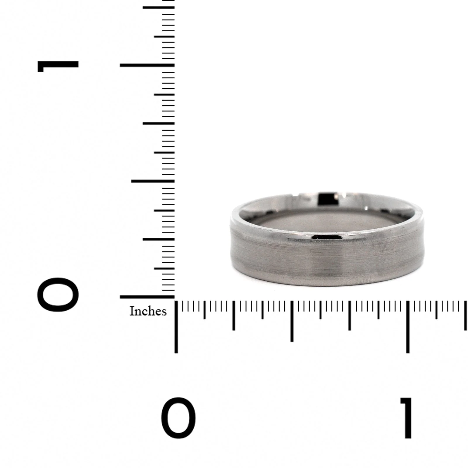 Palladium Concave 6mm Medium Polished Rails Wedding Band - Image 4