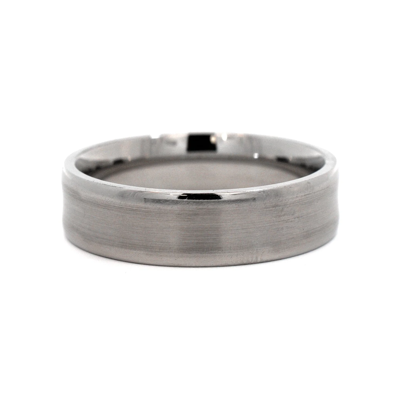 Palladium Concave 6mm Medium Polished Rails Wedding Band - Image 5