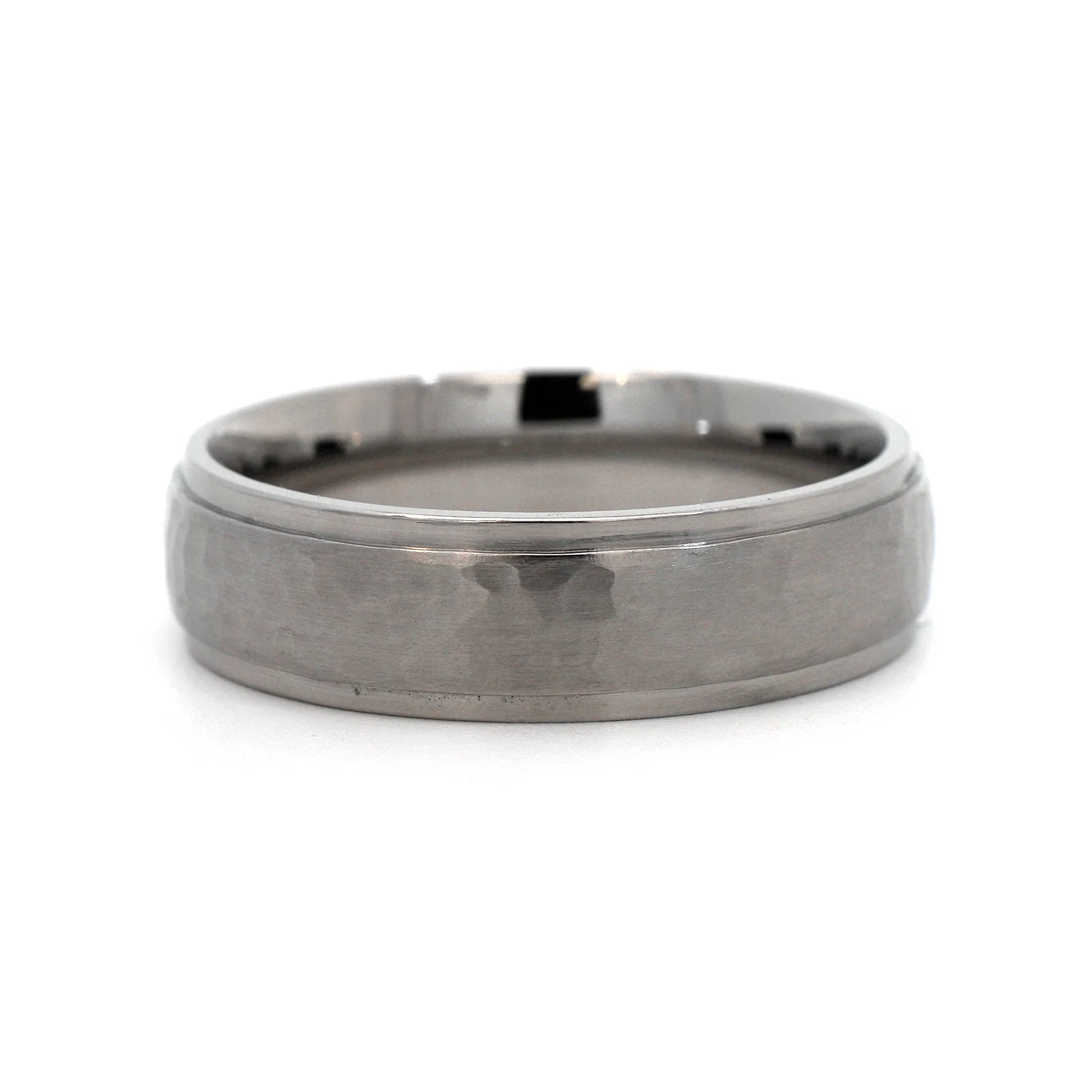 Palladium Narrow 6mm Stepped Rails Wedding Band - Image 5