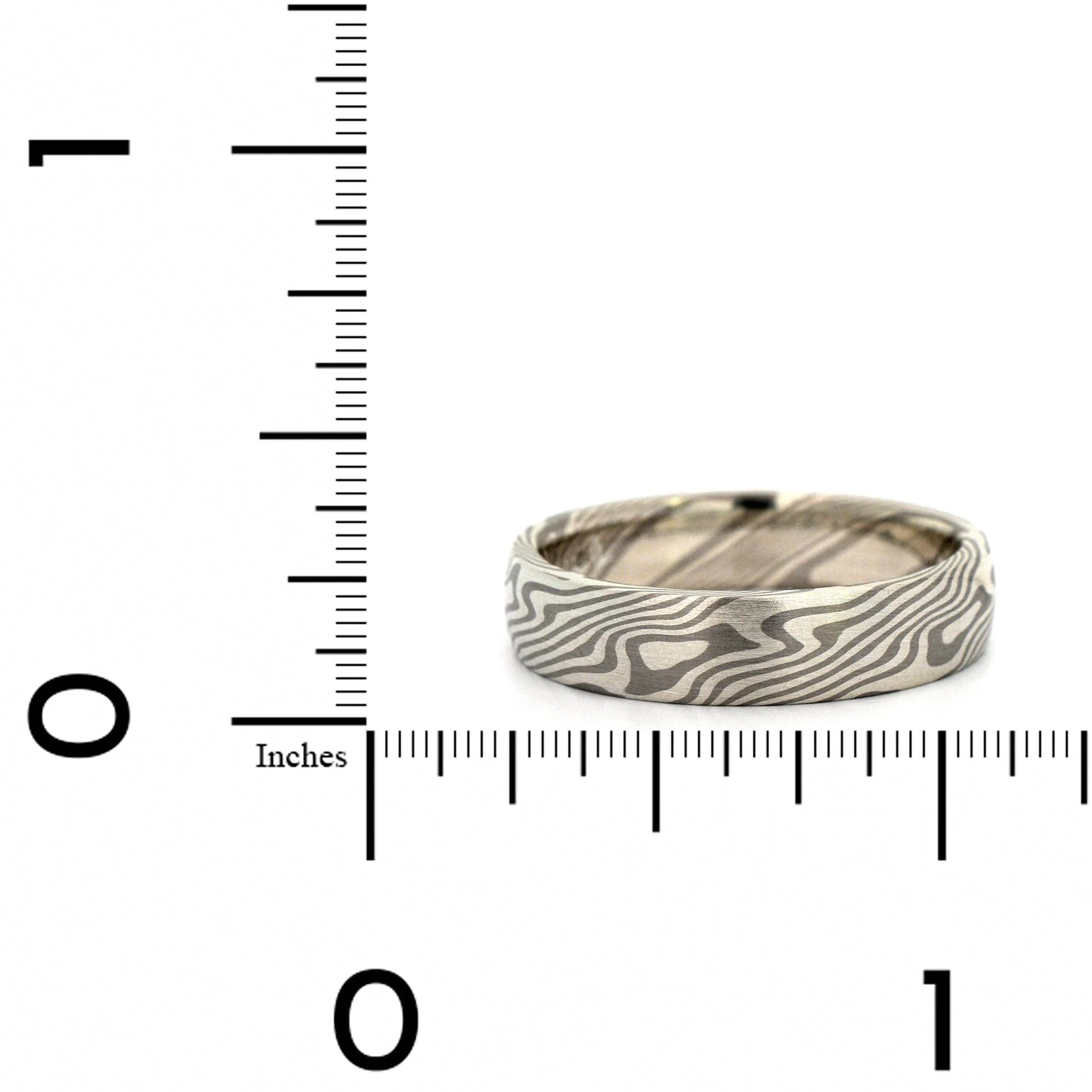 Palladium and Silver Maple Pattern Wedding Band - Image 4
