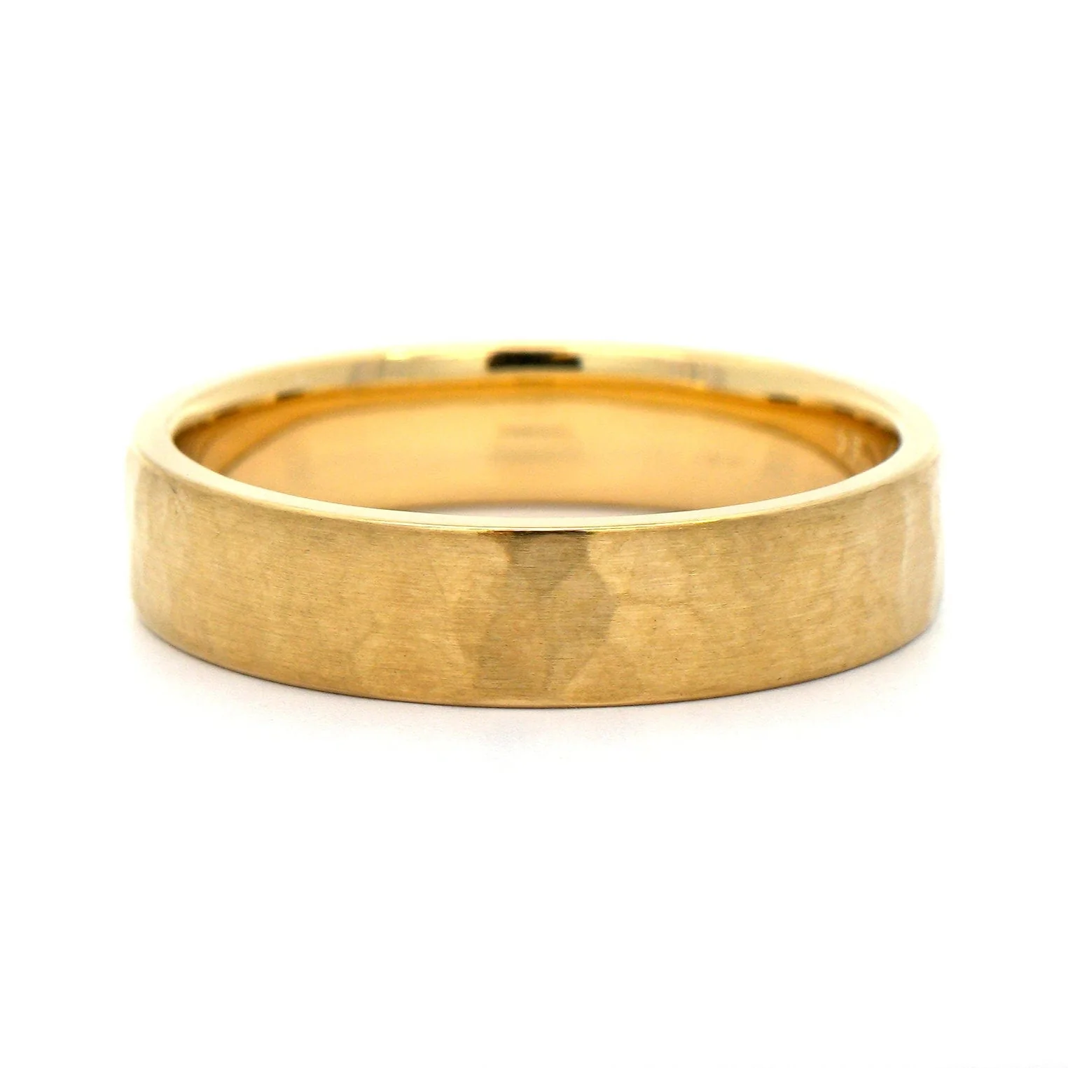 18K Yellow Gold Flat 5mm Matte Wedding Band