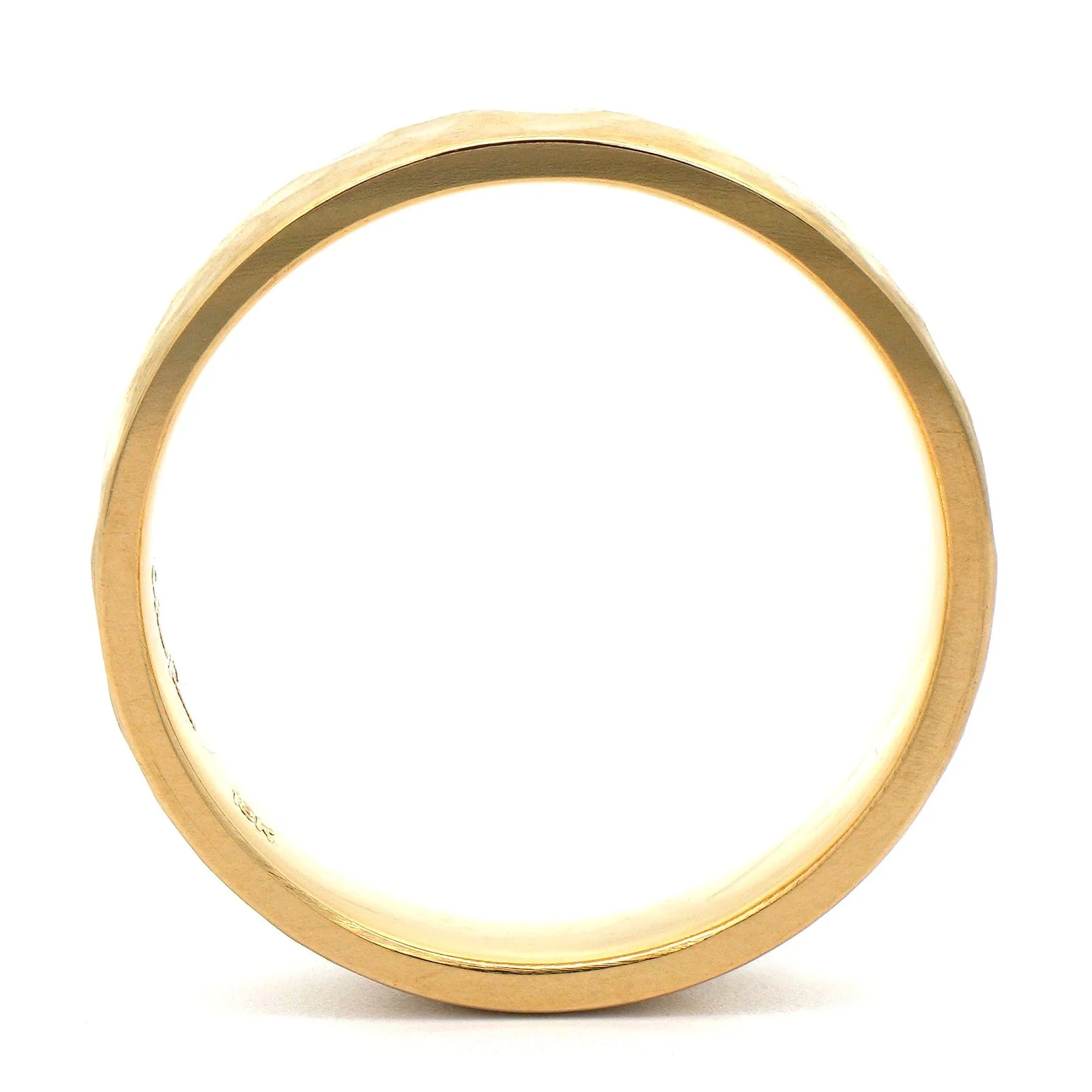 18K Yellow Gold Flat 5mm Matte Wedding Band - Image 3