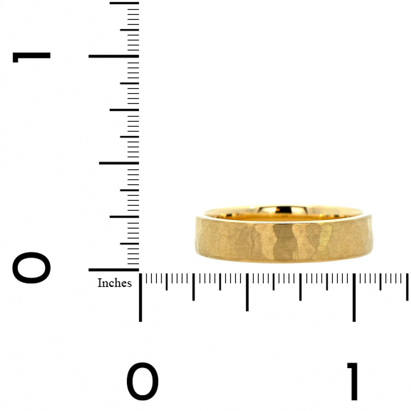 18K Yellow Gold Flat 5mm Matte Wedding Band - Image 4