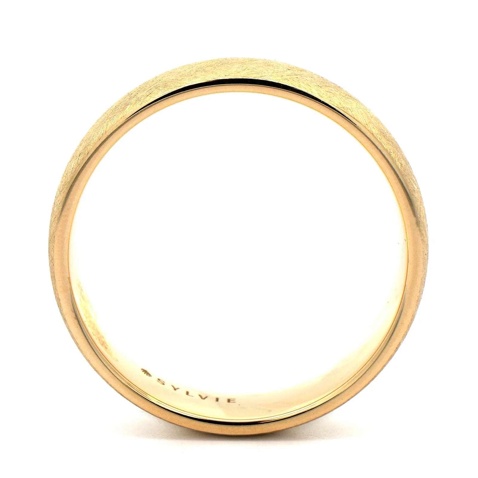 14K Yellow Gold Matte Textured Band - Image 3