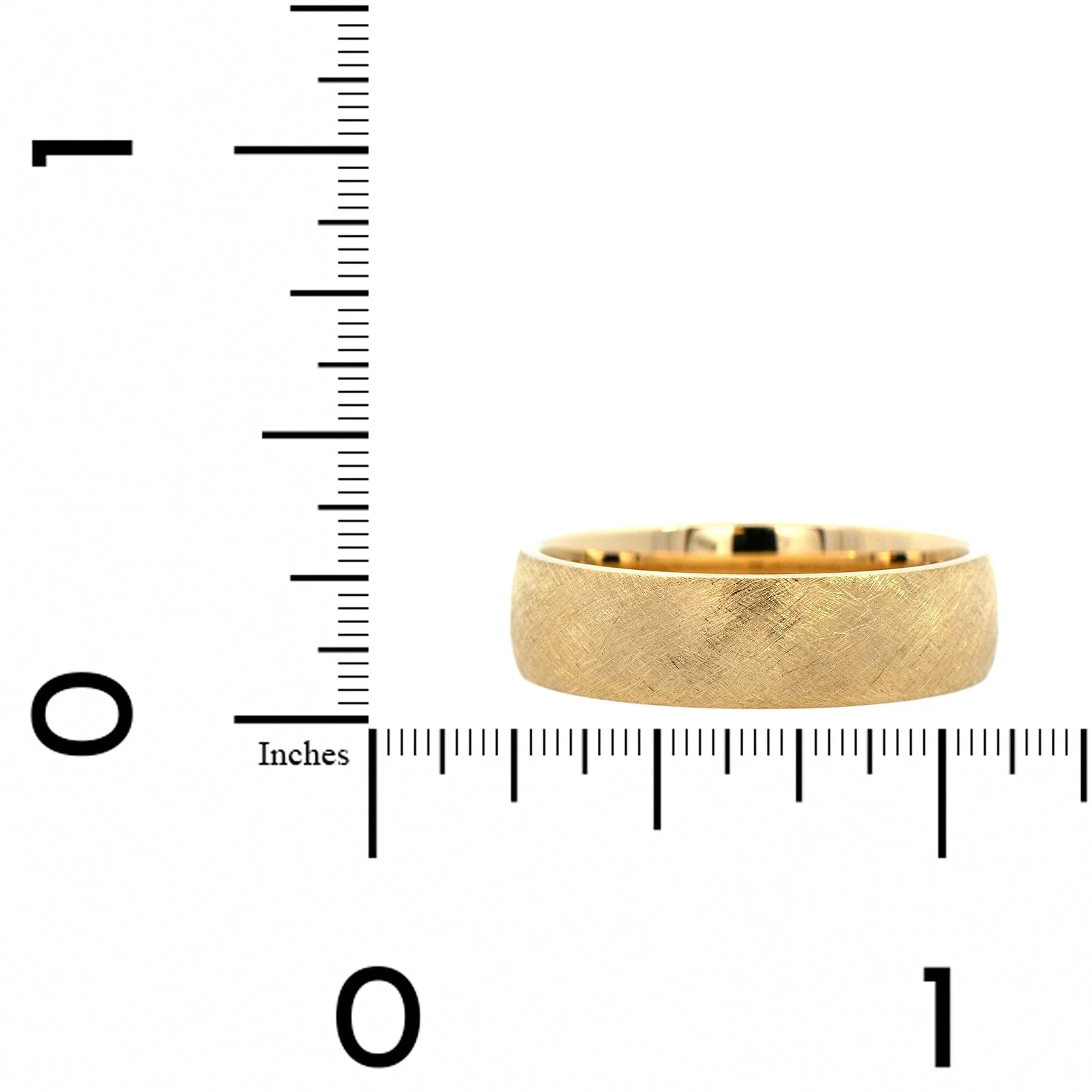 14K Yellow Gold Matte Textured Band - Image 4
