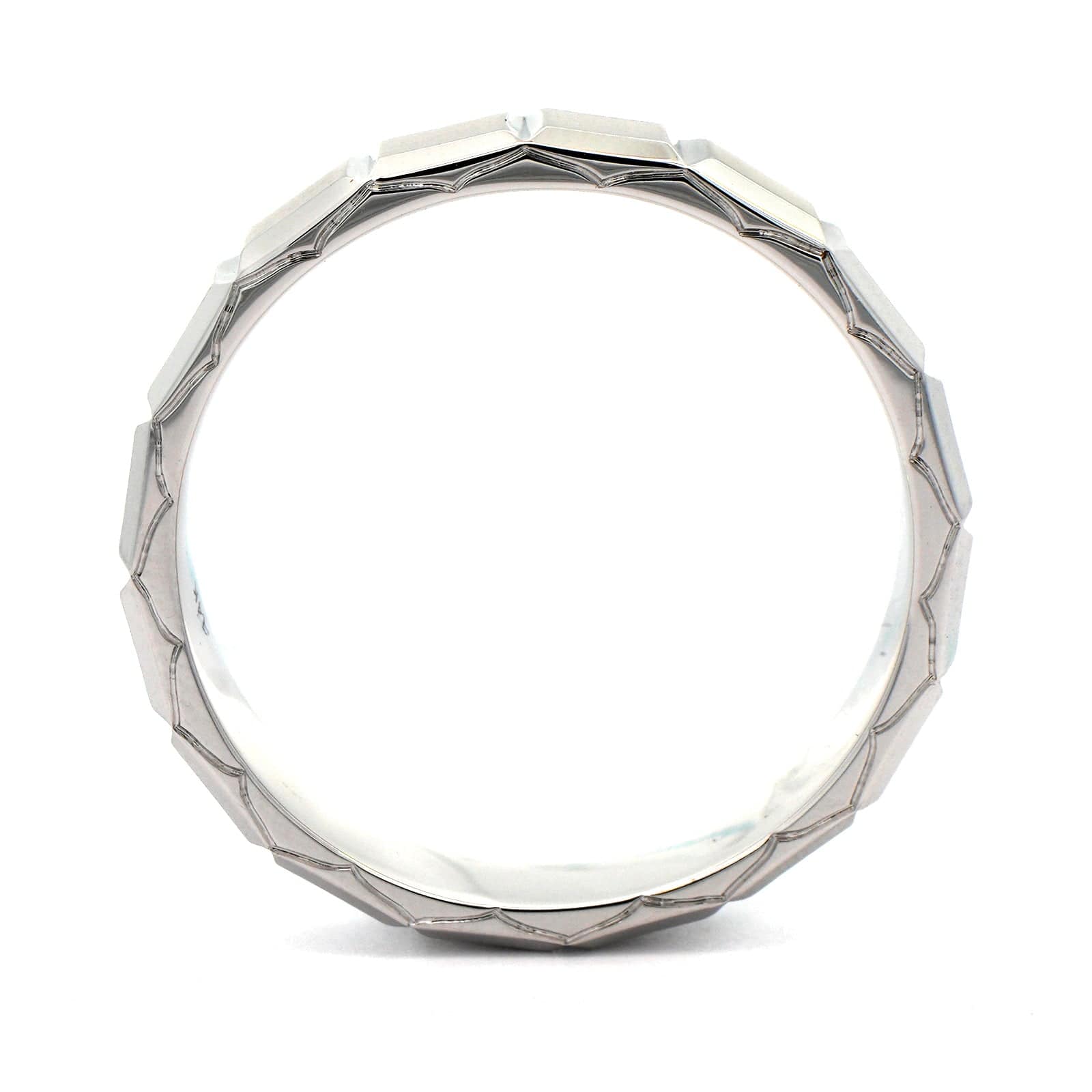 14K White Gold Square Shaped Satin and Polished Band - Image 3