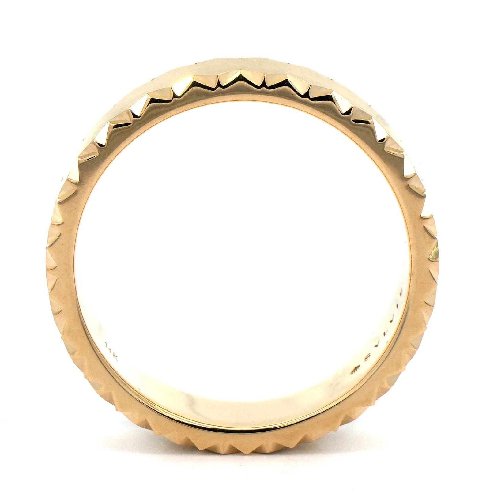 14K Yellow Gold Satin and Polished Band - Image 3