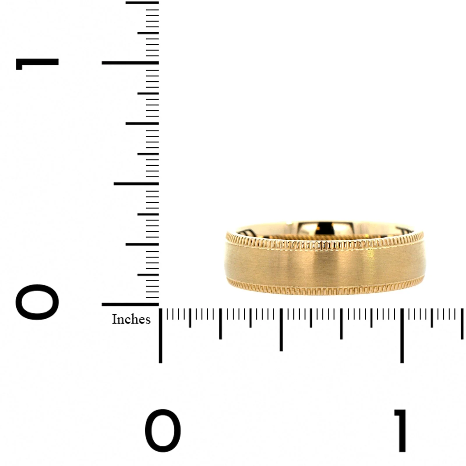 14K Yellow Gold Brushed Center Band - Image 4