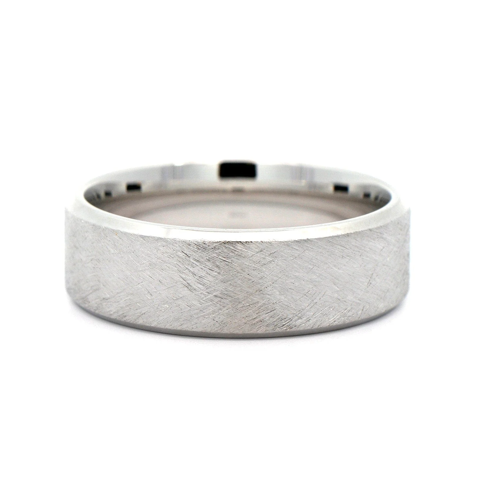 14K White Gold Matte Textured Band