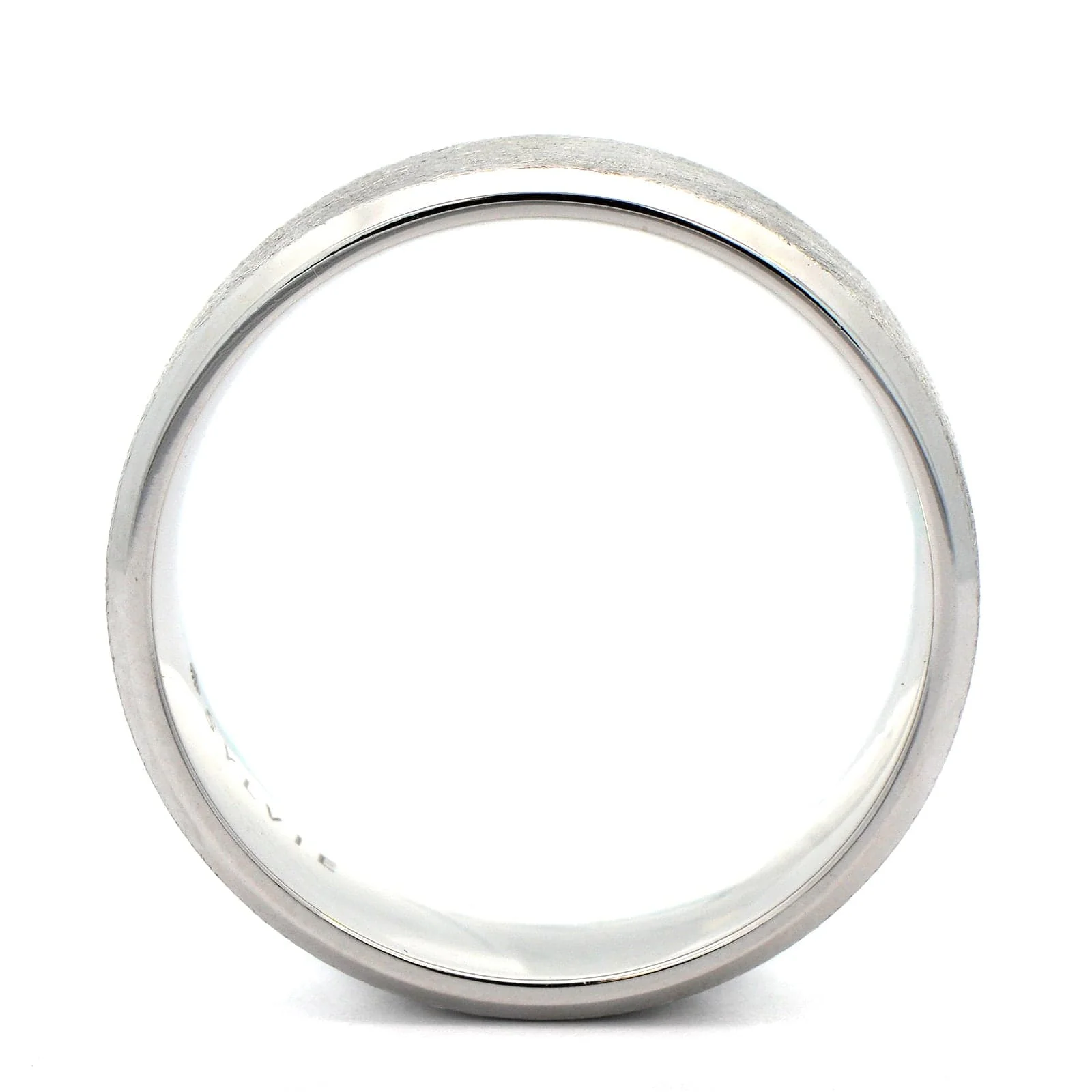 14K White Gold Matte Textured Band - Image 3
