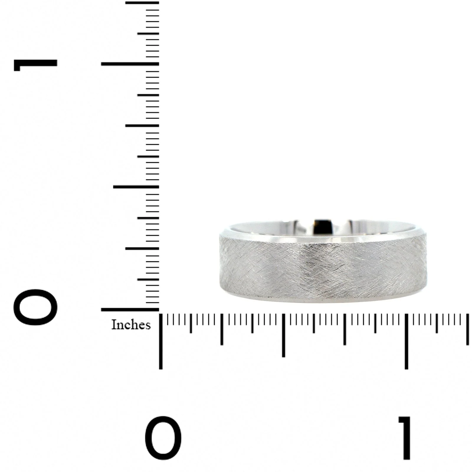 14K White Gold Matte Textured Band - Image 4
