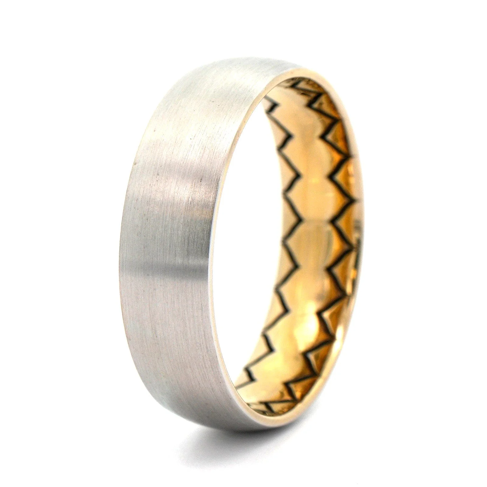 14K Two-Tone Gold Brushed Band - Image 2