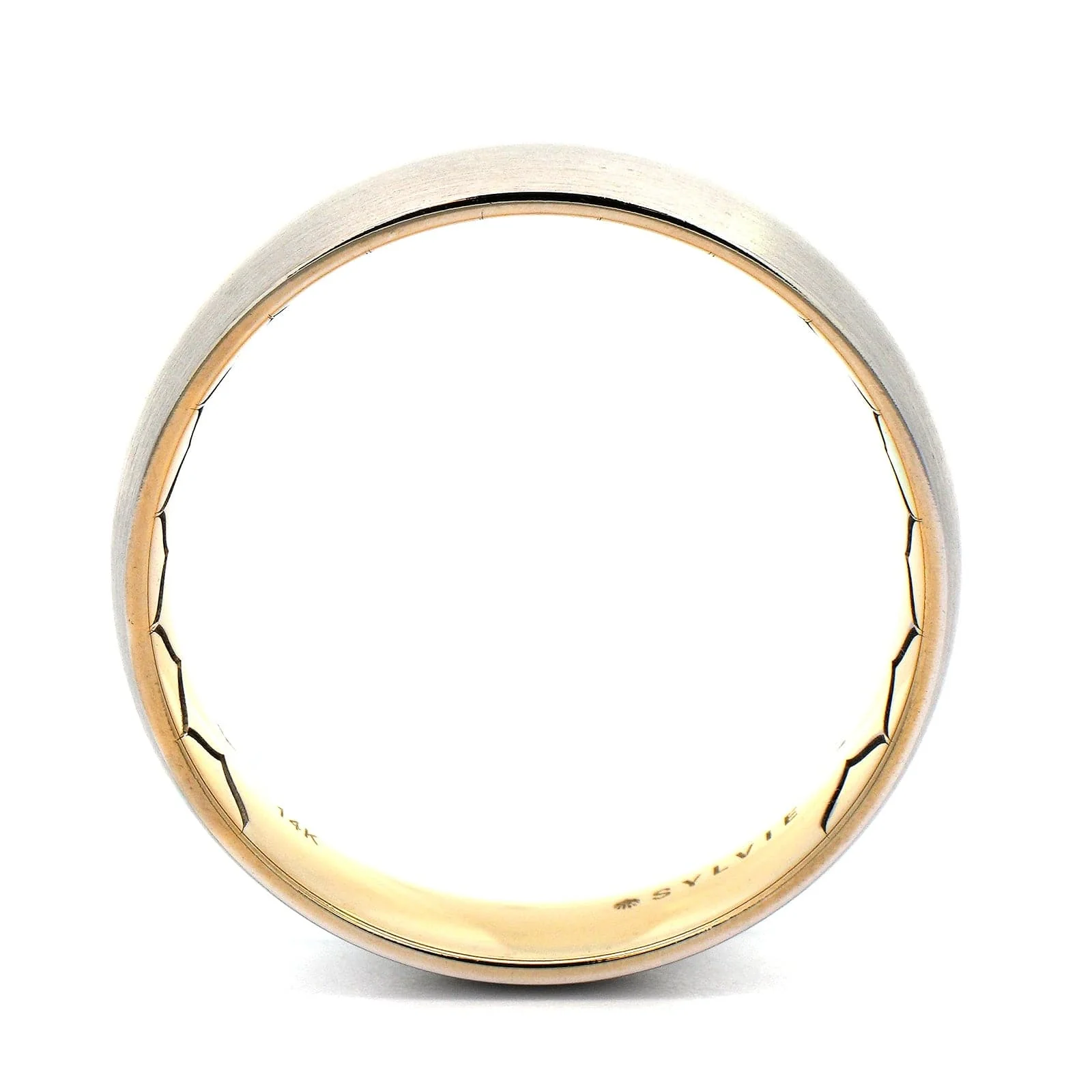 14K Two-Tone Gold Brushed Band - Image 3