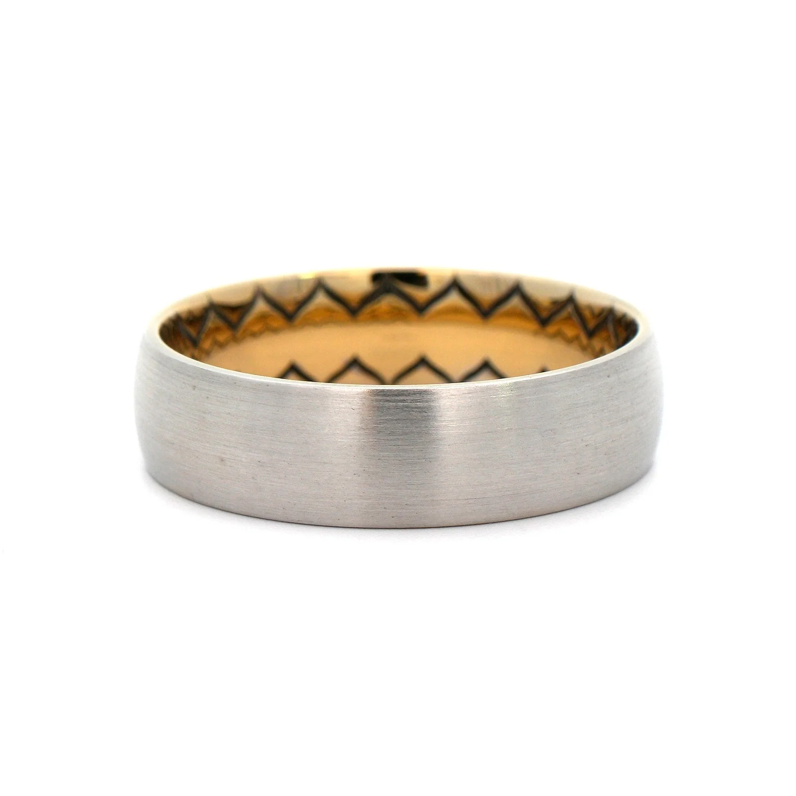 14K Two-Tone Gold Brushed Band - Image 5