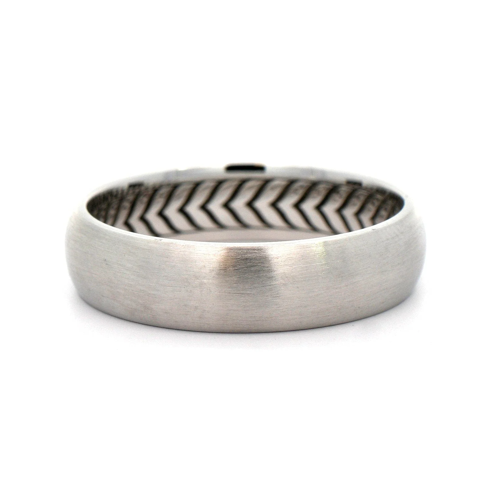 14K White Gold Domed Satin Band