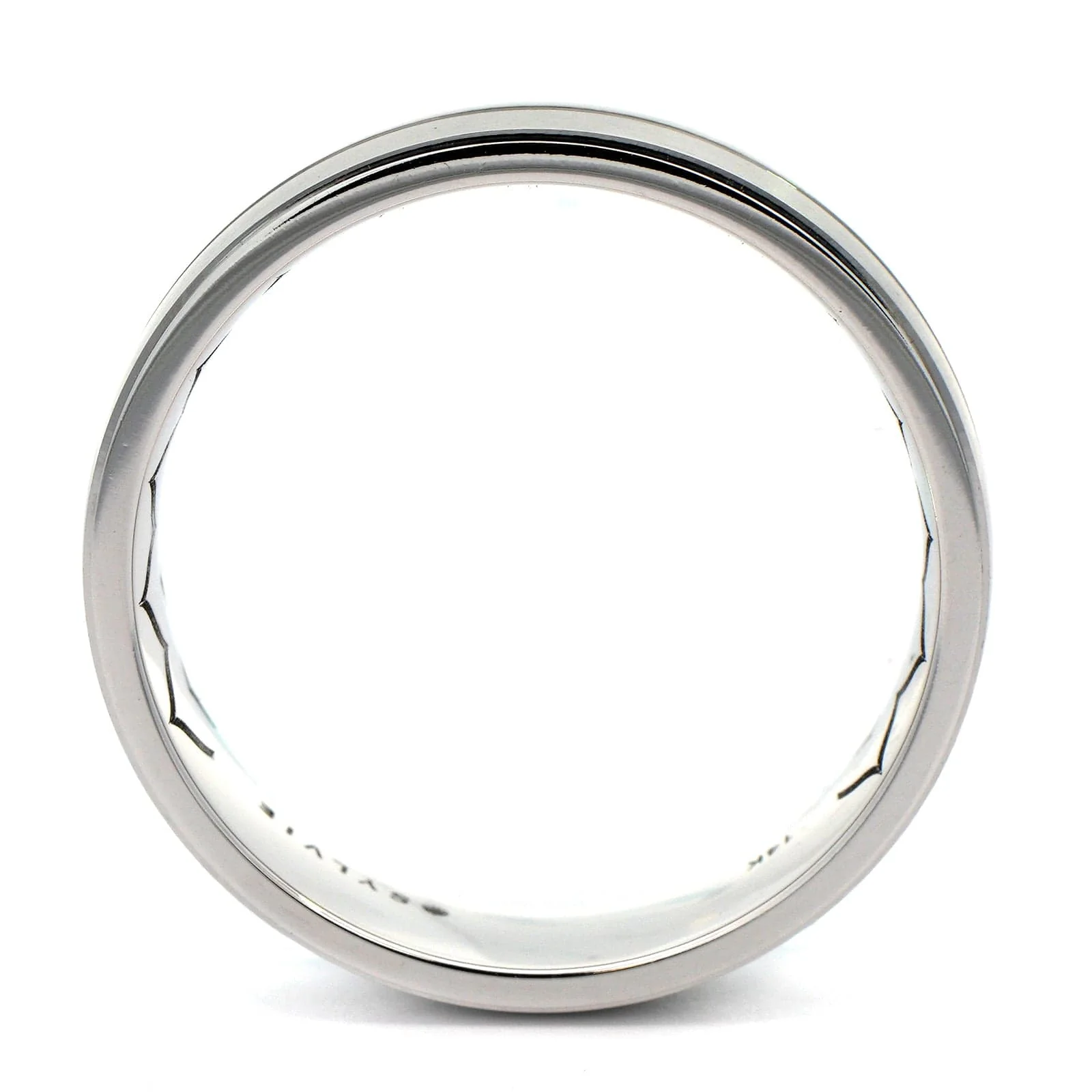 14K White Gold Black Rhodium Groove and Satin Band - Image 3