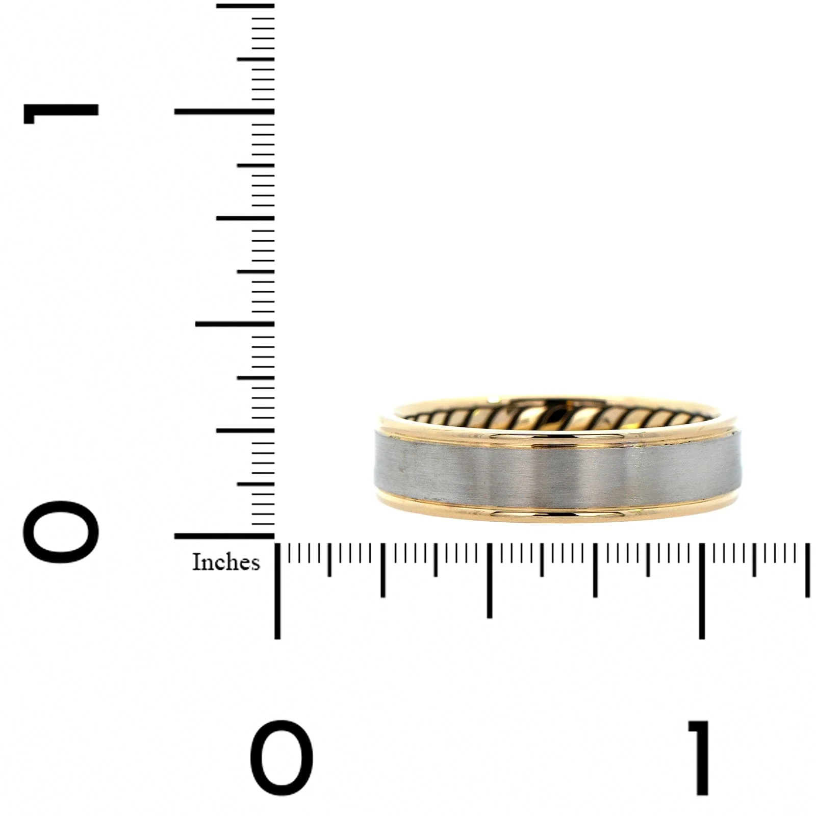 14K Two-Tone Gold Satin Band - Image 4