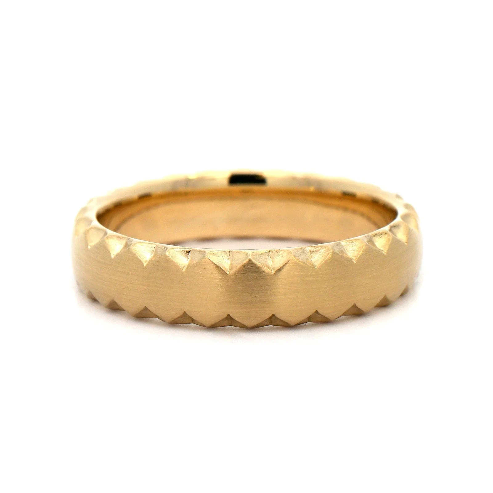 14K Yellow Gold Fluted Satin Band