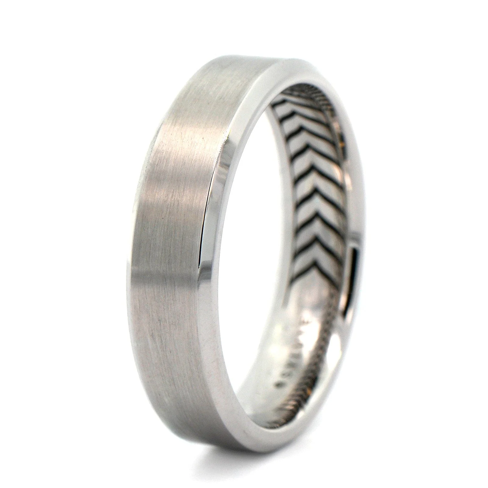 14K White Gold Flat Satin Band - Image 2