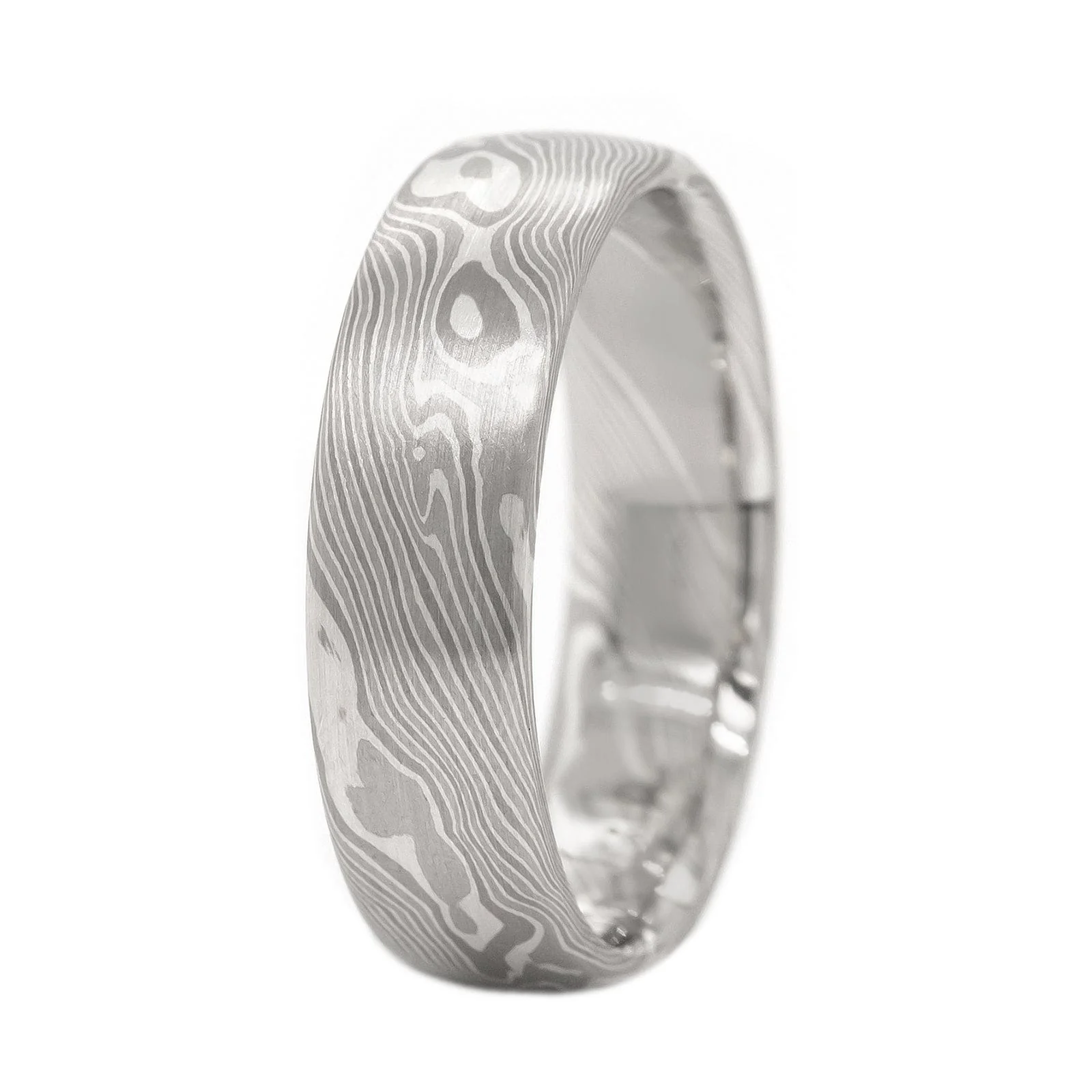 Palladium Comfort Fit Mokume Gane Birch Patterned Band - Image 2