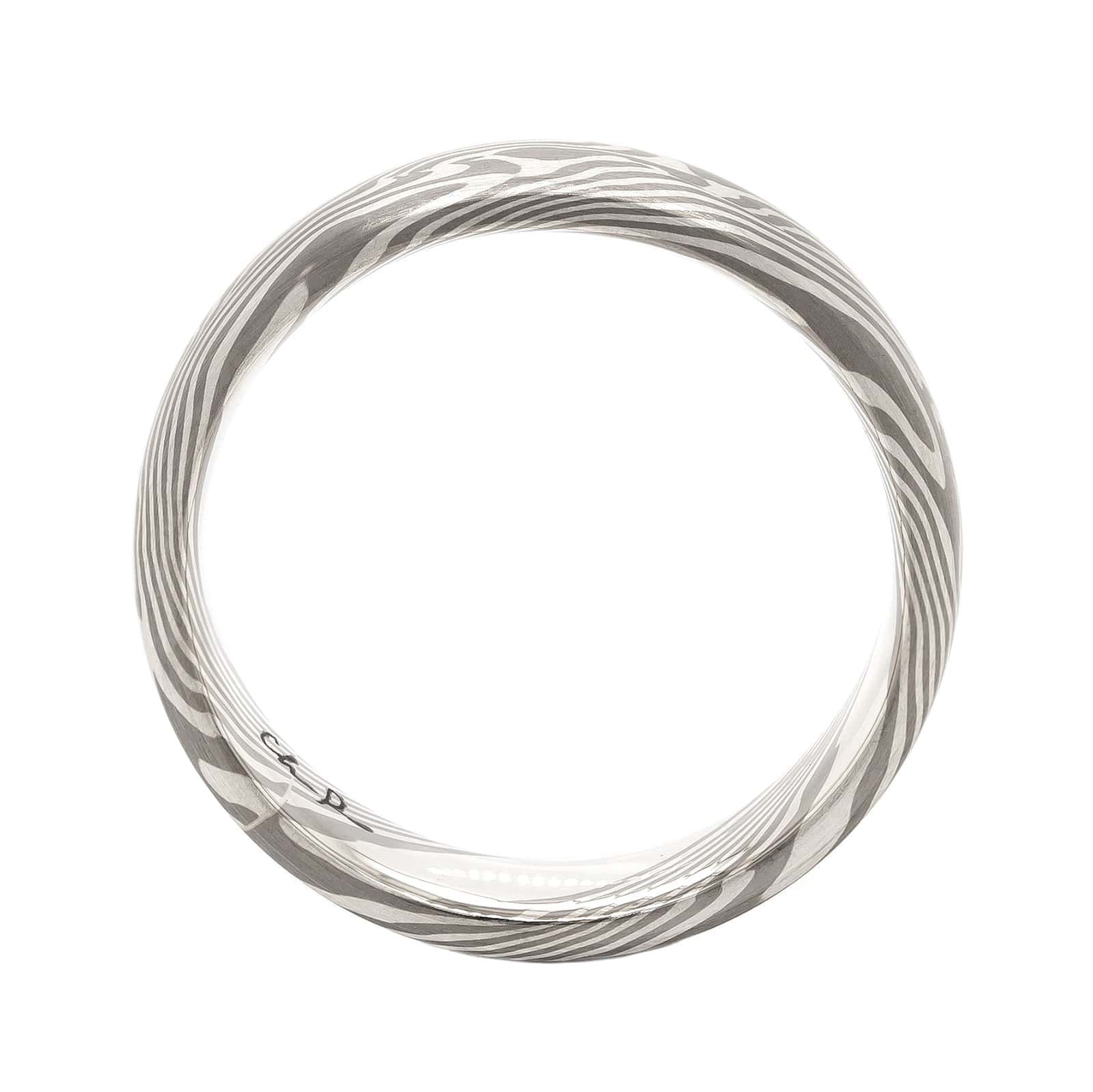 Palladium Comfort Fit Mokume Gane Maple Patterned Band - Image 3