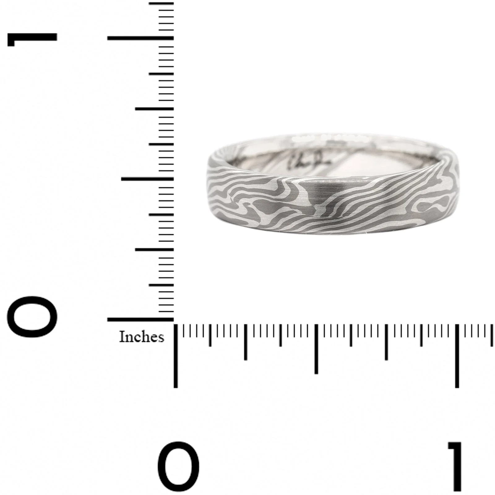 Palladium Comfort Fit Mokume Gane Maple Patterned Band - Image 4