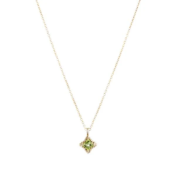 Cable Collectibles® Kids Quad Charm Necklace with Peridot in 18K Gold