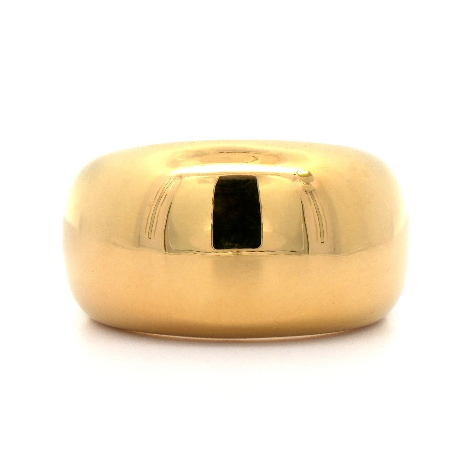 18K Yellow Gold Gypsy Dome Ring