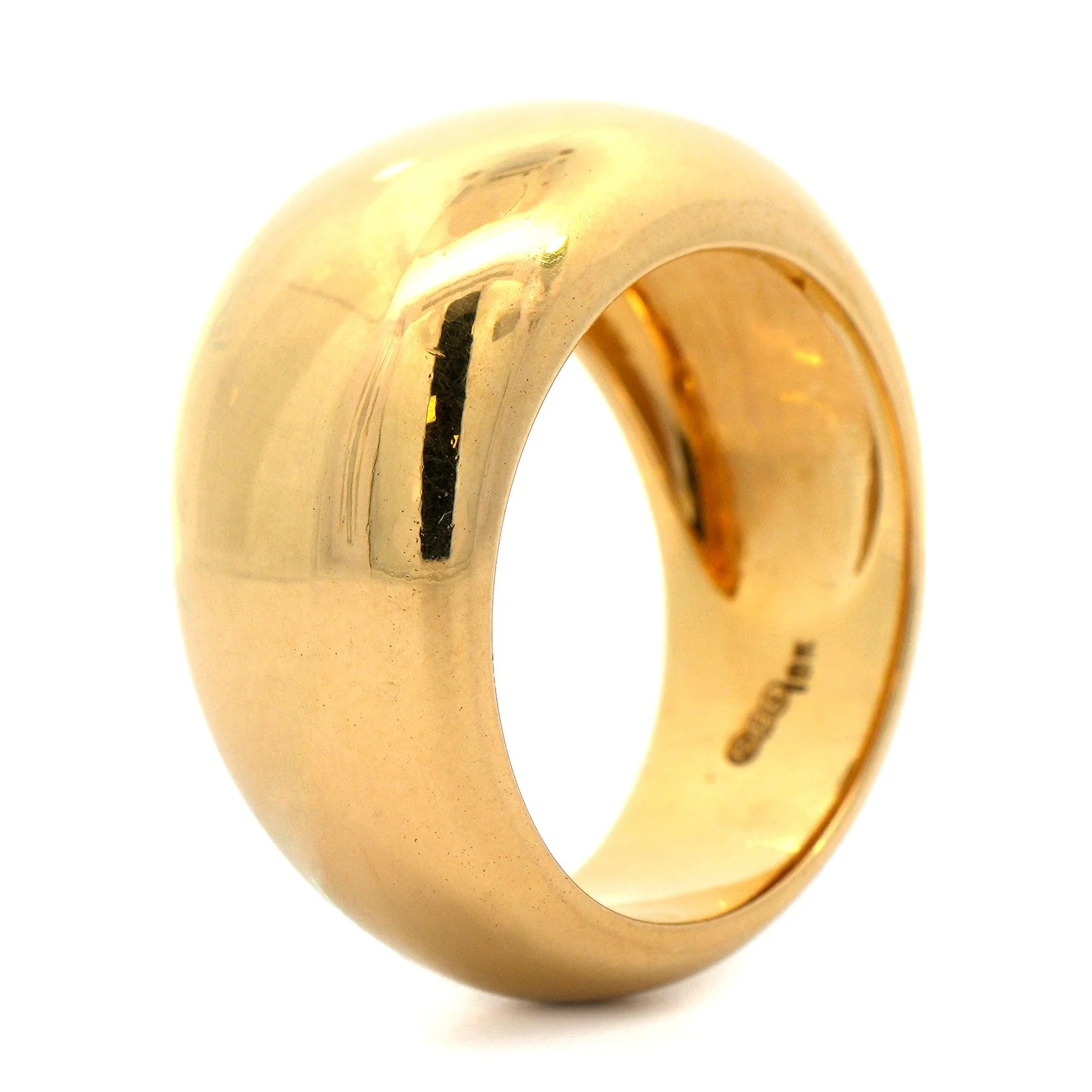 18K Yellow Gold Gypsy Dome Ring - Image 2