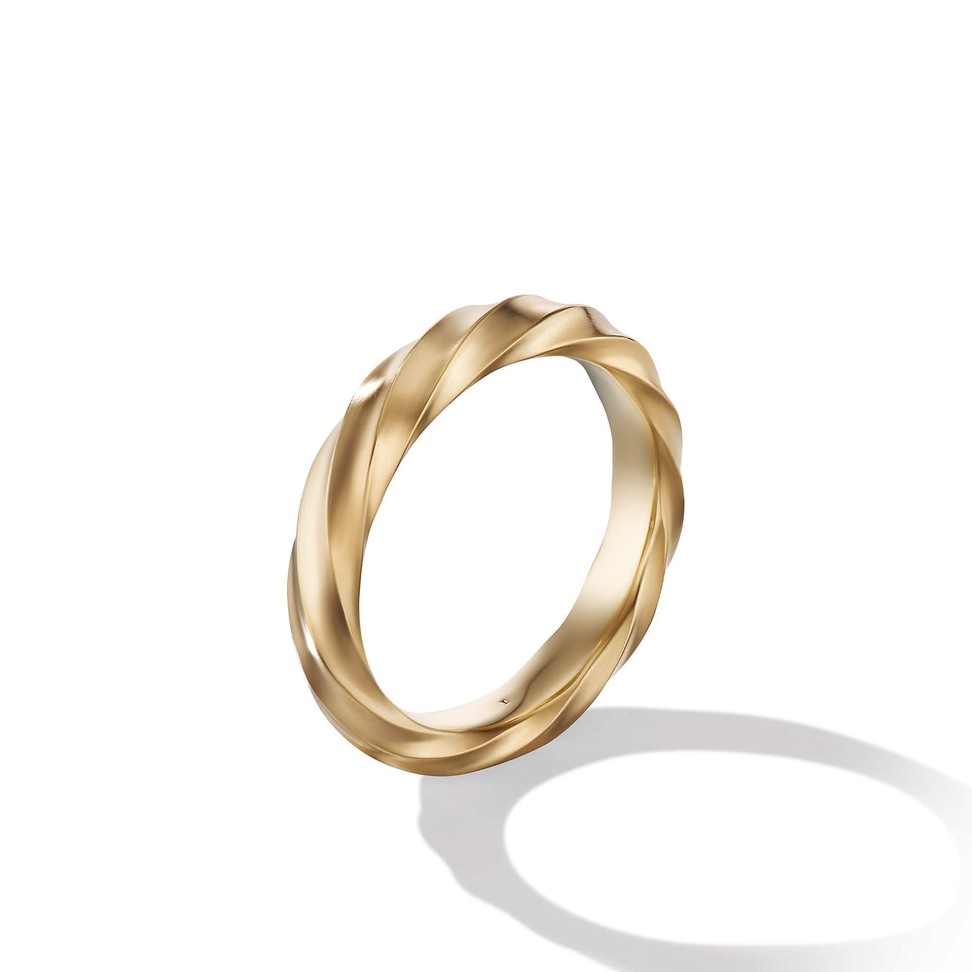 Cable Edge Band Ring in Recycled 18K Yellow Gold - Image 2