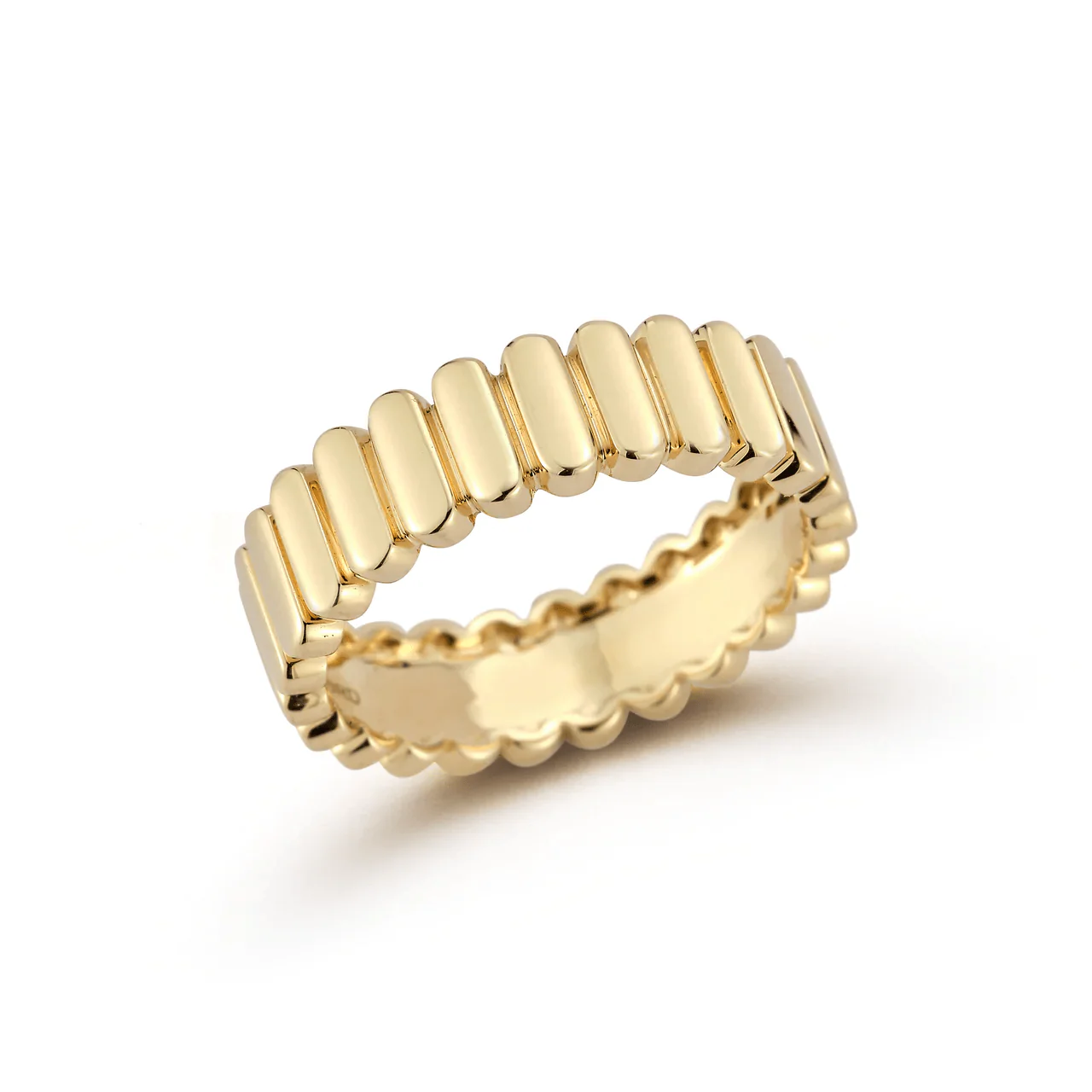 14K Yellow Gold Vertical Bar Ring