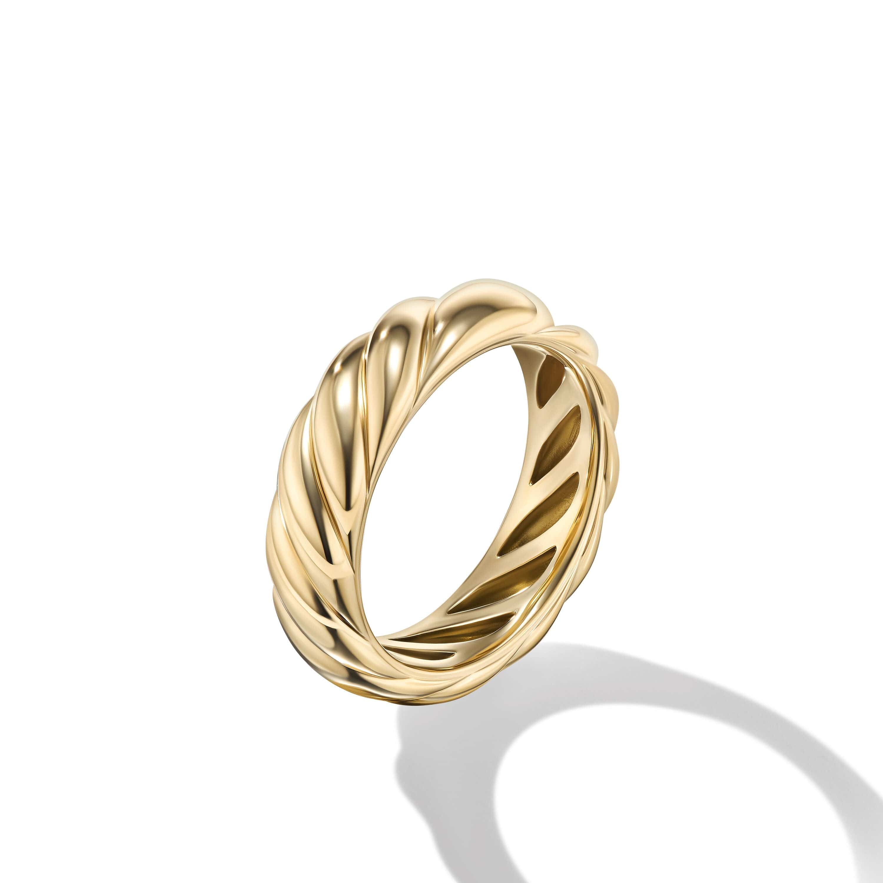 Sculpted Cable Band Ring in 18K Yellow Gold - Image 2
