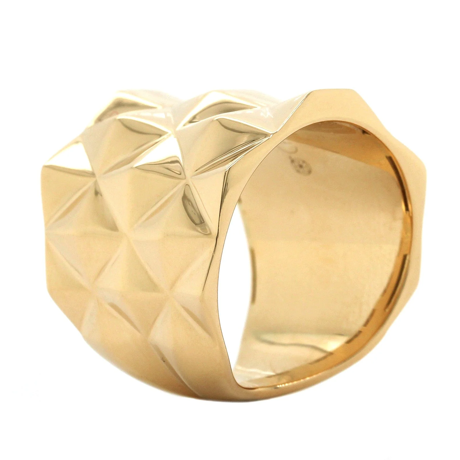 CADAR 18K Yellow Gold Wide Geometric Link Python Ring - Image 3