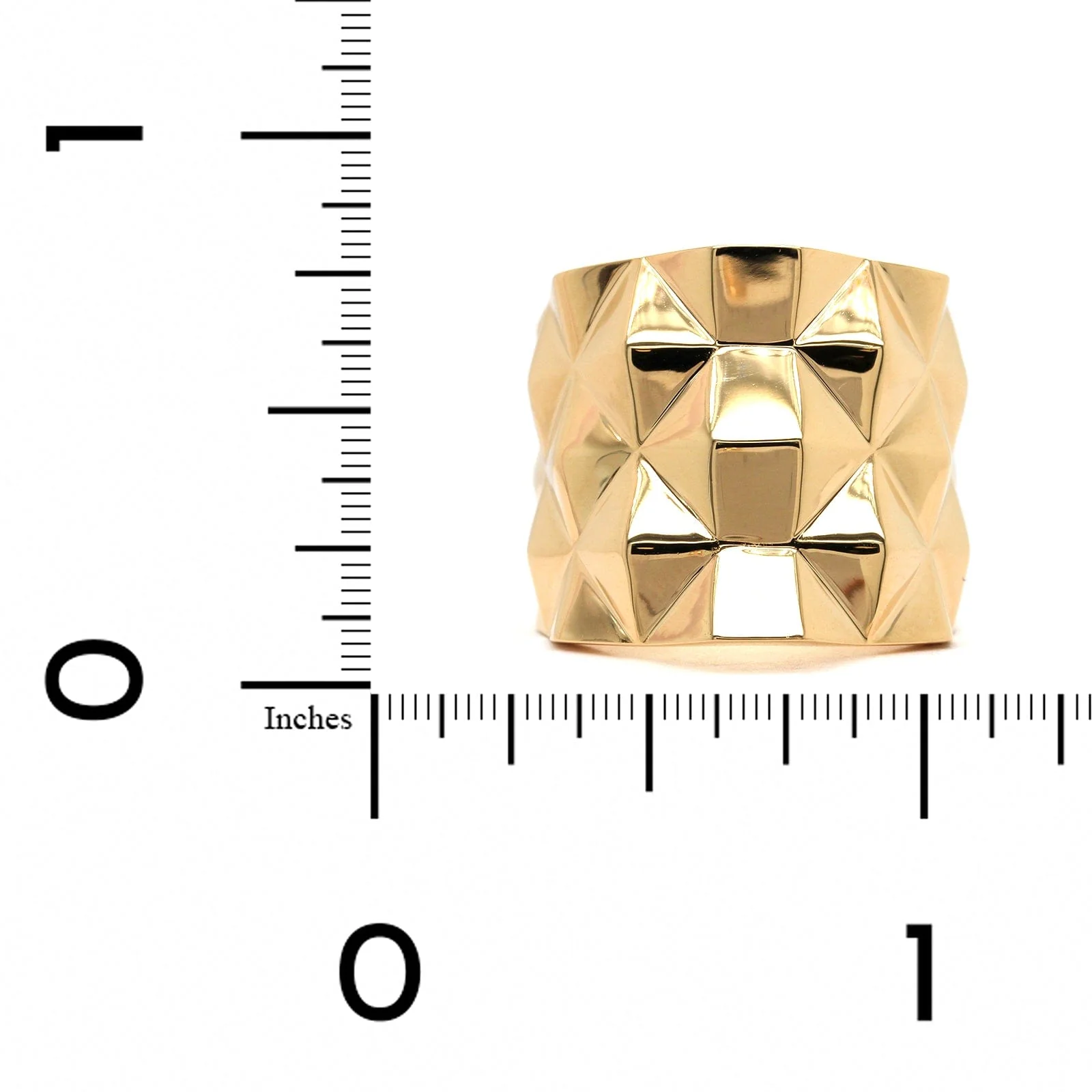 CADAR 18K Yellow Gold Wide Geometric Link Python Ring - Image 4