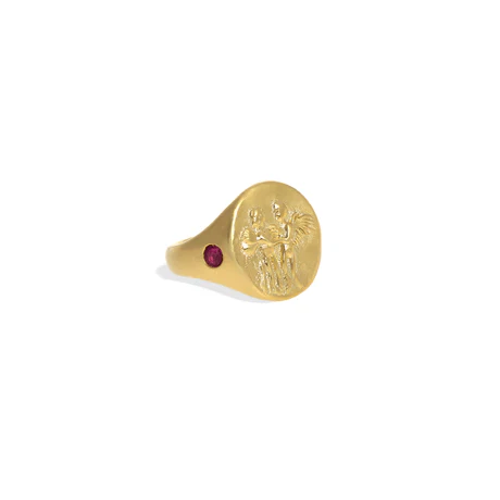 Christina Alexiou 18K Yellow Gold Eros Pink Sapphire Ring - Image 3