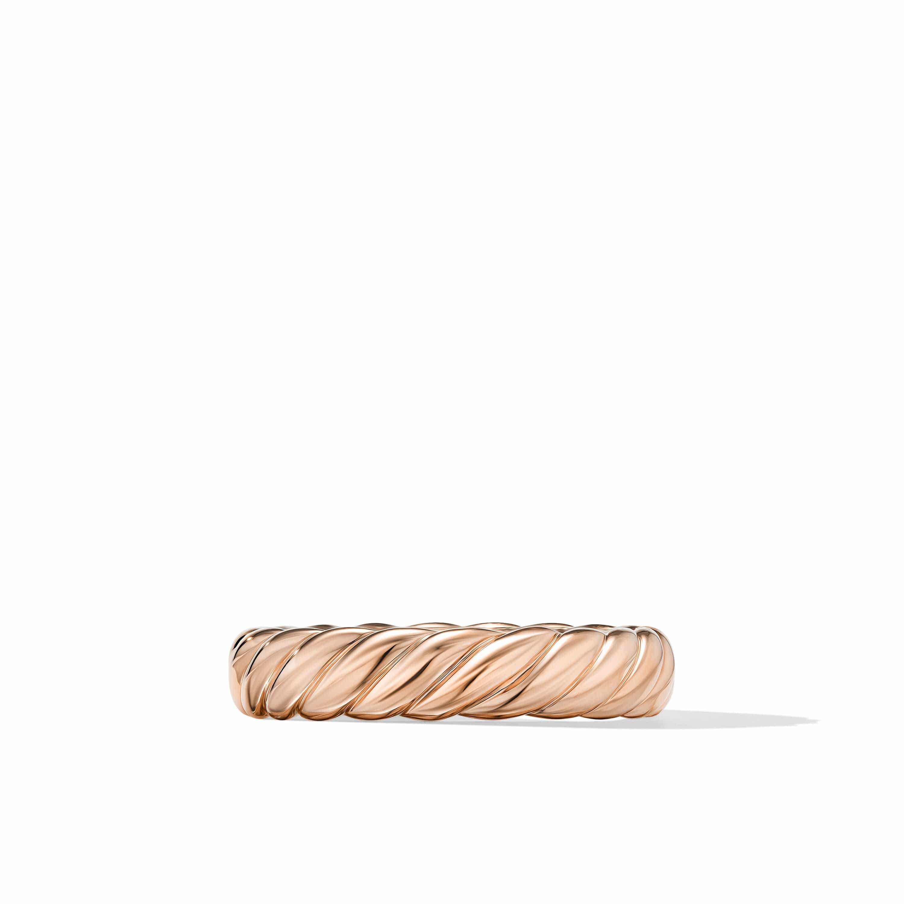 Sculpted Cable Band Ring in 18K Rose Gold, 4.6mm - Image 4