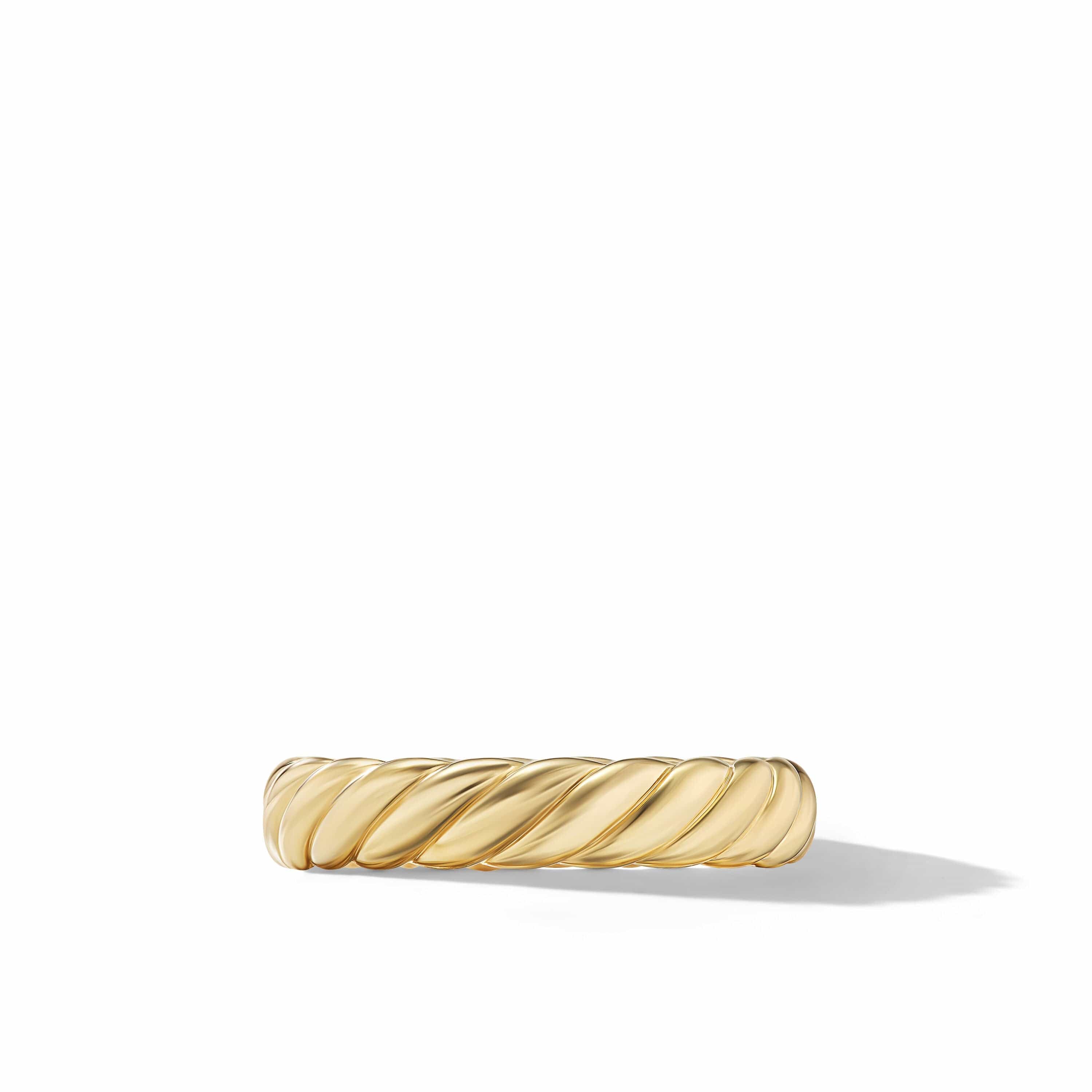 Sculpted Cable Band Ring in 18K Yellow Gold, 4.6mm - Image 3