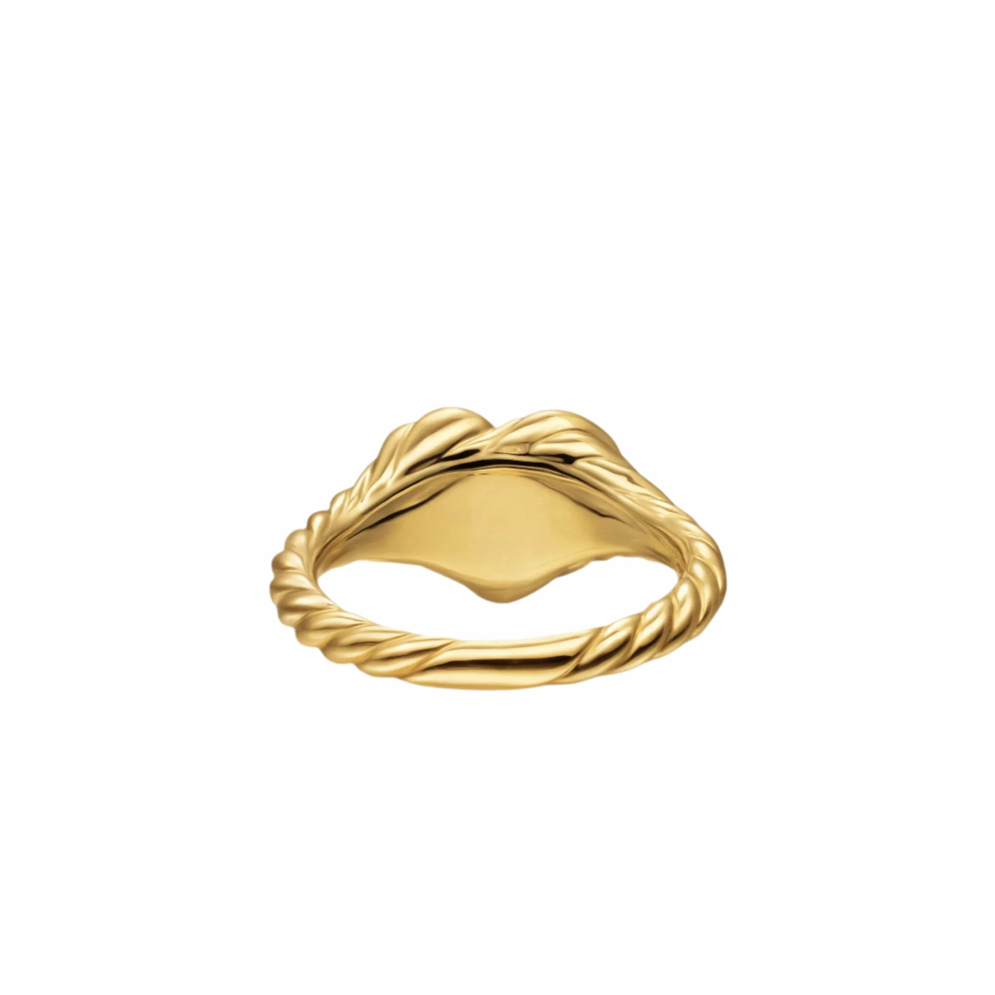 Sculpted Cable Heart Pinky Ring 18K Yellow Gold, 9mm - Image 4