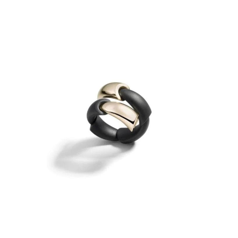 Vhernier 18K Rose Gold and Titanium Calla Ring