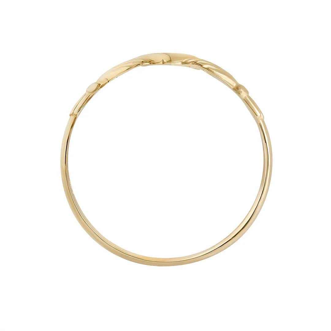 14K Yellow Gold Light Ladies Claddagh Ring - Image 3