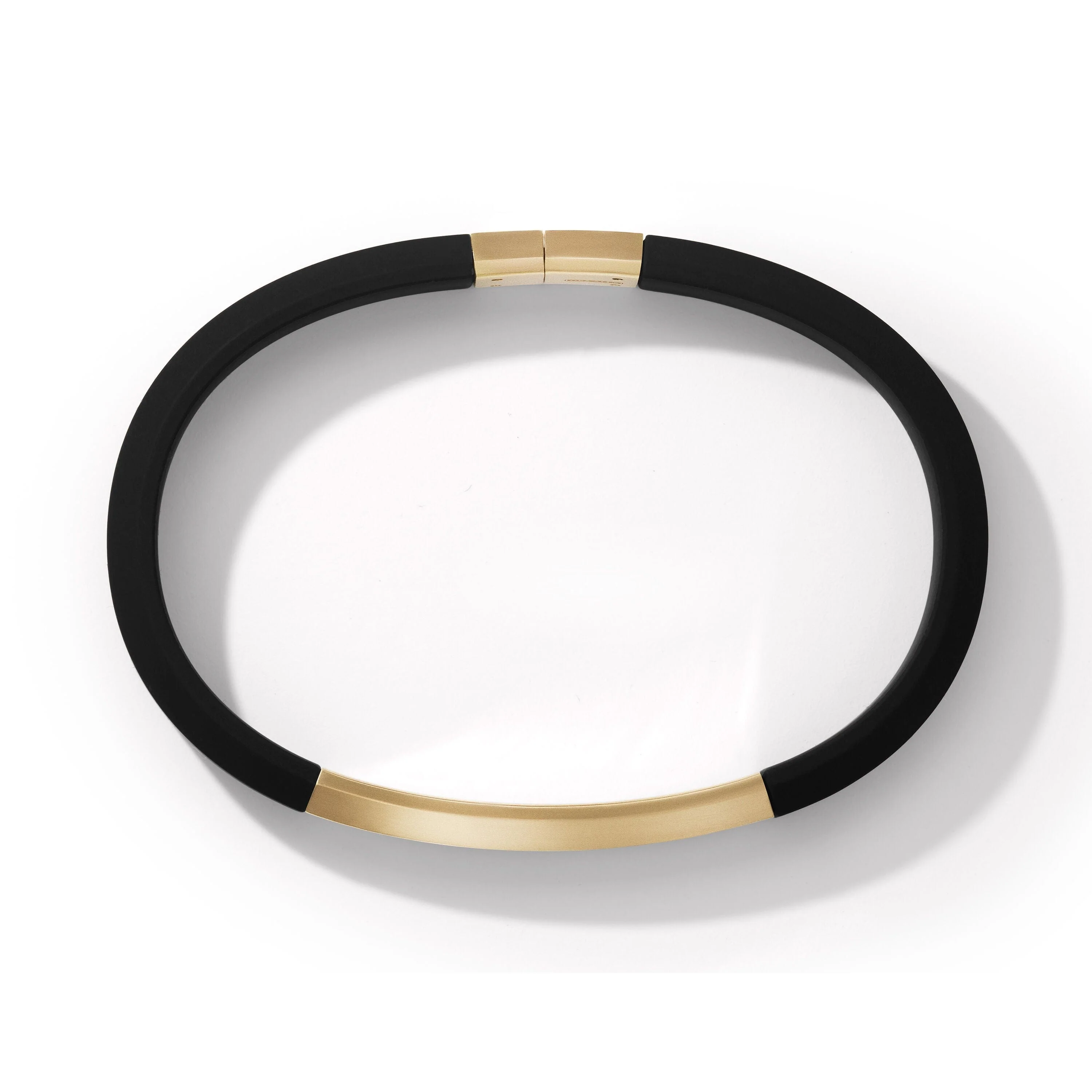 Streamline® ID Black Rubber Bracelet with 18K Yellow Gold - Image 2